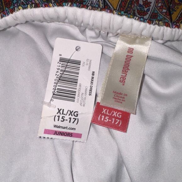 No Boundaries Paisley Strapless Maxi Dress size XL 15-17 Boho Summer - Picture 6 of 7